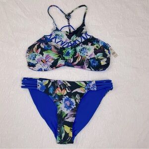 TiniBikini Reversible Blue Floral Swimwear L